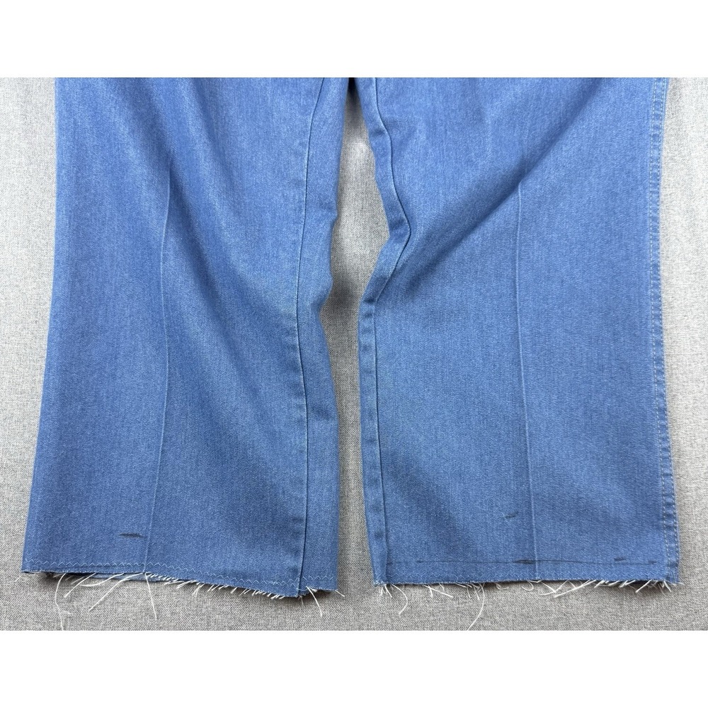 Wrangler Mens 40x29 Regular Fit Blue Denim Jeans Cut Off Raw Hem Made in USA - Picture 4 of 9